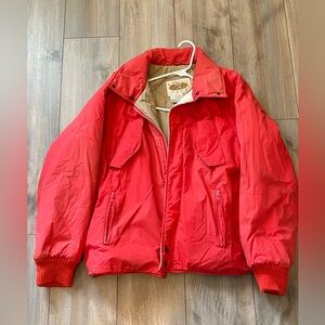 Vintage Eagle Pass, Heavy Duty Puffer jacket, Red, Men’s L Jacket, FREE gloves